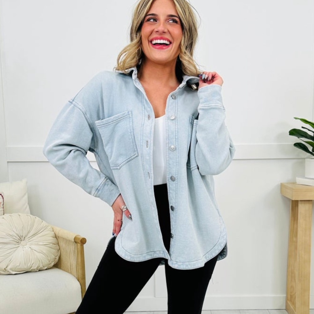 MOCO Boutique brand Go Everywhere denim shacket